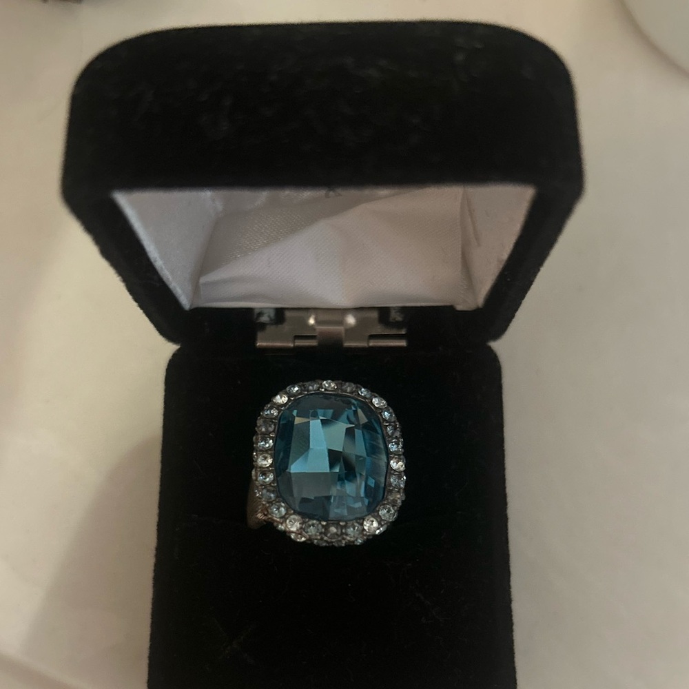 Brighton Blue Crystal Silver Ring